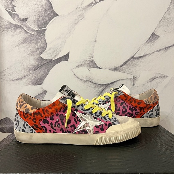 HTF GOLDEN GOOSE Multi COLOR Leopard SUPERSTAR Penstar 37 - Picture 8 of 12